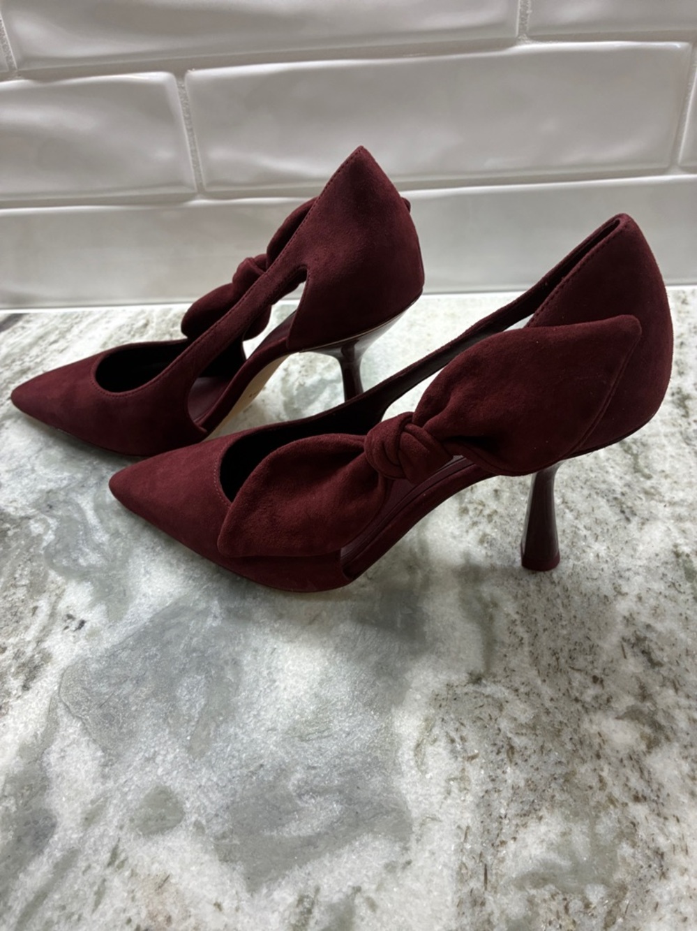 Women’s Burgundy Bow Pointed-Toe Heels by Kate Spade